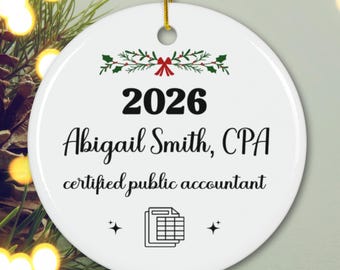 Benutzerdefinierte CPA Keramikverzierung, CPA Buchhaltung Geschenk, Neues CPA Geschenk, CPA Weihnachtsgeschenk, Neuer Buchhaltungsjob
