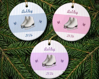 Custom Figure Skating Ceramic Ornament, Figure Skating Gifts, Ice Skater Ornament, Coach Keepsake Gift, Ice Skater Gift, Coaching Thank You