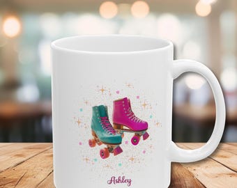 Keramische mok rolschaatsen, 11oz, 15oz, rolschaatscadeaus, derby-cadeau roller, derby-coach rolschaatsen, schaatscoach cadeau, cadeaus rolschaatser