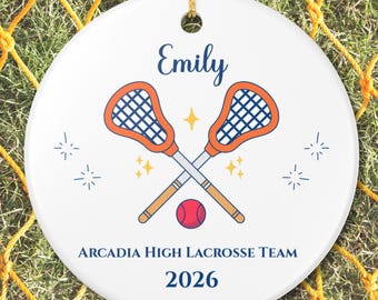 Custom Lacrosse Ceramic Ornament, Lacrosse Team Gifts, Girls Lacrosse, Lacrosse Player Gift, Lacrosse Coach Gift, Lacrosse Birthday
