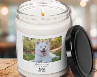 Custom Dog Memorial Scented Soy Candle, Pet Loss Memory Gift, Dog Remembrance Gift, Pet Bereavement Gift, Dog Loss Gift, Personalized Candle