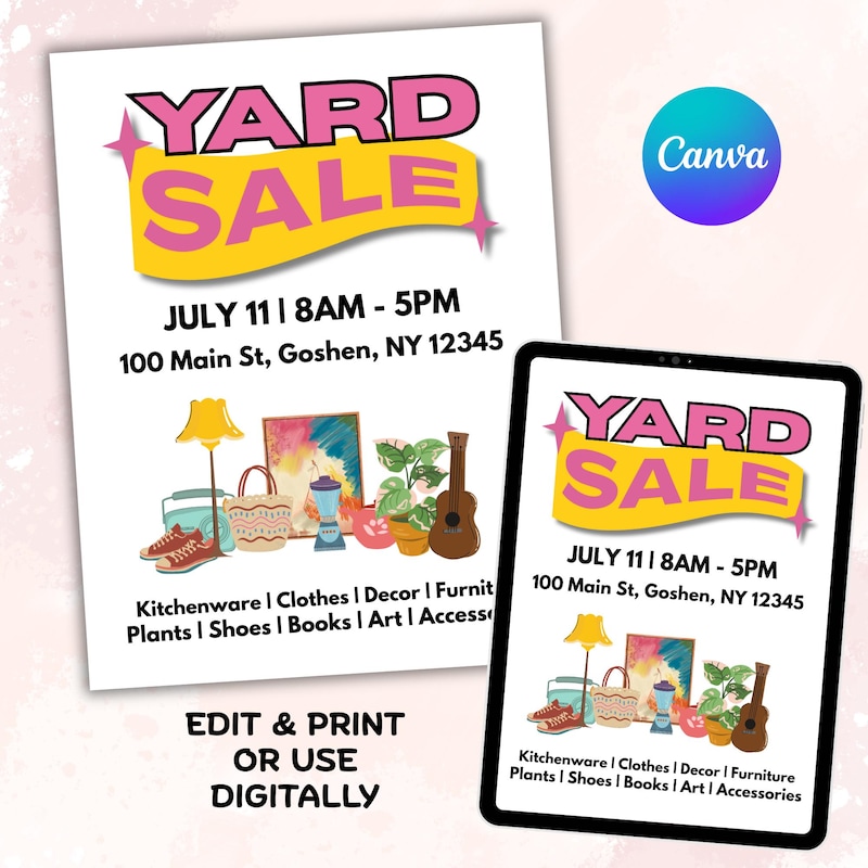 Sign Templates Yard Sale - Etsy