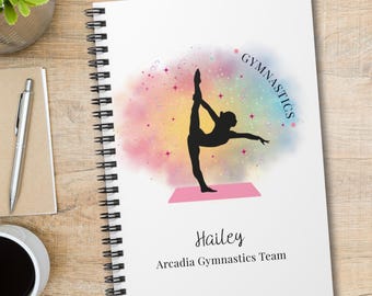 Custom Gymnastics Spiral Notebook, Gymnast Journal, Gift for Gymnast, Gymnast Teacher Gift, Gymnastics Team Gift Ideas, Gymnastics Gifts