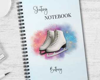 Custom Figure Skating Spiral Notebook, Ice Skating Themed Gift, Personalized Sport Notebook, Skating Coach Gift, Figure Skating Gifts