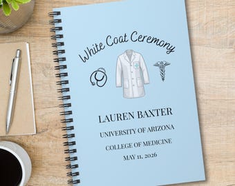 Custom Doctor Nurse White Coat Ceremony Spiral Notebook, White Coat Ceremony Gifts, Dentist White Coat, Pharmacy White, Coat Vet White Coat