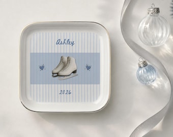 Custom Figure Skating Ceramic Jewelry Dish, Figure Skating Gifts, Skating Coach Gift, Ice Skater Gift, Custom Ring Dish, Ice Skating Gift