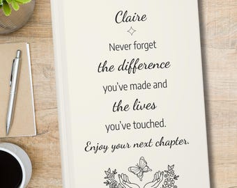 Custom New Chapter Journal, Mentor Appreciation, Coworker Leaving Gift, Boss Leaving, Friend Leaving Gift, Best Friend Retired, Fresh Start