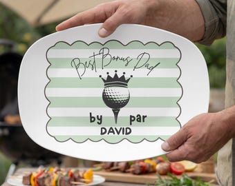 Custom Bonus Dad 10”x14” Non-Ceramic Platter, Father's Day Platter, Custom Grilling Platter, Personalized Bonus Dad Gift, Step Dad Prese