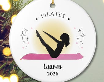 Aangepast pilates keramisch ornament, cadeau voor pilatesliefhebbers, hervormer pilatescadeau, pilatesleraar ornament, pilatescadeaus, pilatespasvorm