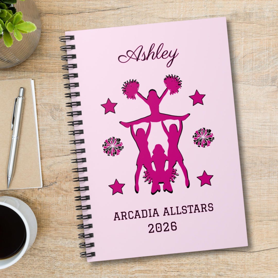 Cheer Note Book Custom Cheer Spiral Notebook, Cheer Squad Gift, Cheer Team Gift Ideas ...