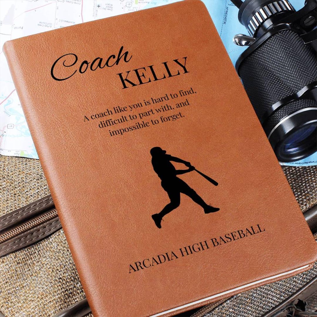 Custom Baseball Coach Leather Journal, Baseball Coach Custom Gift ...