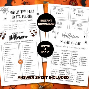 Halloween Games Bundle, Halloween Party Games Printable Adults, Halloween Activities, Family Games, Halloween Party, Office Halloween Games