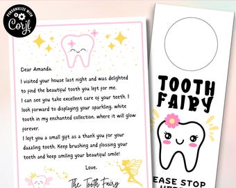 Editable Tooth Fairy Letter, Tooth Fairy Note, Tooth Fairy Receipt, Editable Certificate, Tooth Fairy Letter Kit, Tooth Fairy Visit