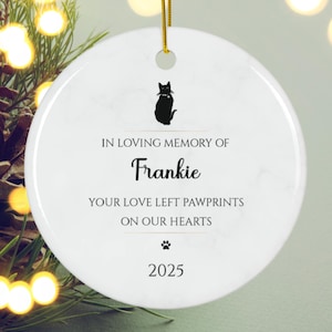 Custom Cat Memorial Ornament, Cat Loss Gift, Black Cat Ornament, Pet Memorial Ornament, Ceramic Ornament, Bereavement Gift Pet Sympathy Gift