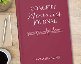 Custom Concert Memories Hardcover Journal, Concert Notebook, Concerts Journal, Concert Gift Ideas, Concert Logbook, Concert Book