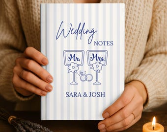 Custom Engaged Couple Wedding Notes Hardcover Journal, Wedding Notebook Bride Journal Bride Notebook, Future Mr and Mrs Future Bride Groom