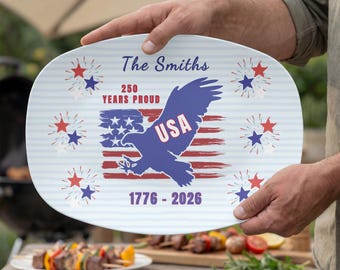 Anpassad America 250 icke-keramisk grillfat, 4 juli-dekor, patriotismdesigner, Americana-dekorgåvor, grillpresent, BBQ-fat