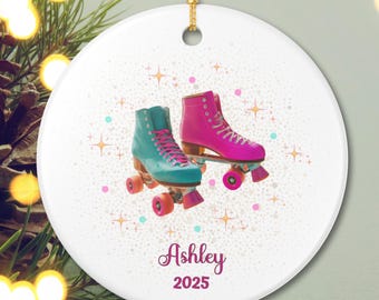 Rolschaats keramisch ornament, rolschaatser cadeaus, roller derby cadeau, roller derby coach, rollerskate geschenken, rolschaatsen meisje