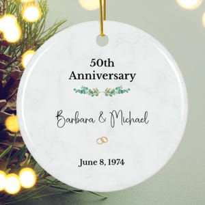 Custom Anniversary Ornament, Any Year Anniversary Gift, 50th Wedding Anniversary Gift, Gift for Anniversary, Anniversary Gift Personal
