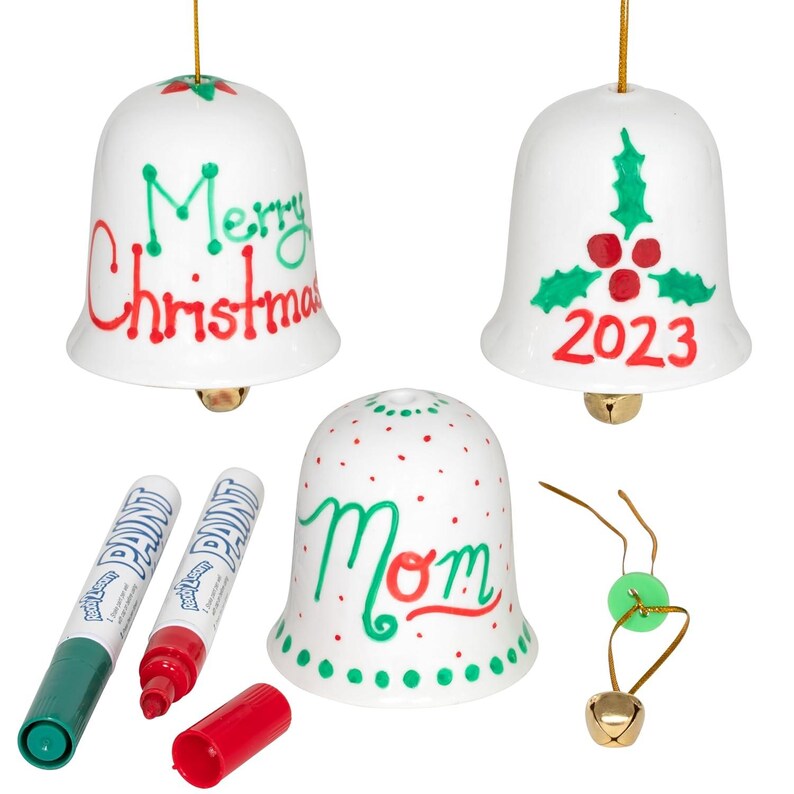 Christmas Crafts Design Your Own Porcelain Bells Craft Kit for Kids