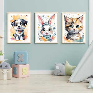 Playful Puppy| Nursery Wall Art | Adorable Dog Printable Decor | Digital Download ALL 5 Sizes | puppy ONLY |Bundle Available
