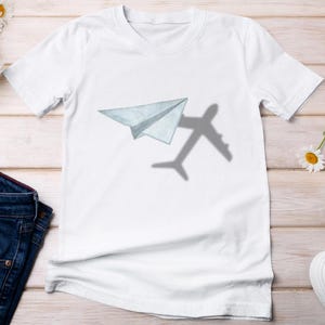 Paper Airplane Shirt, Airplanes Lovers Aviation Enthusiasts Aviator Pilot Boys Kids Cute Tee