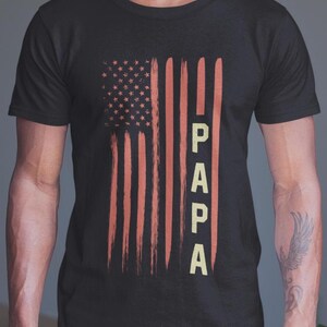 Dad Shirt, American Flag Papa Shirt, Father&#39;s Day Dad Daddy Vintage Shirt