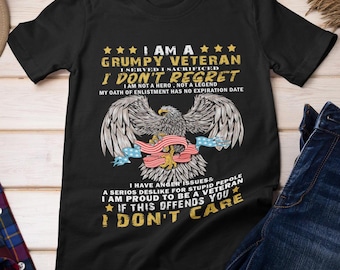 Grumpy Veteran T-Shirt: Patriotic Military Pride