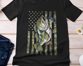 American Flag Camo Fishing Shirt, Fishing Season Lovers T-shirt, Fishing Fish Lovers Shirt, Fisherman Women Men Vintage Shirt