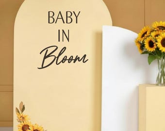 Baby in Bloom Sign: Customisable Floral Baby Shower Lettering for Backdrops and Arches