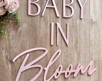 Baby In Bloom Backdrop Sign: Customisable Baby Shower Decor