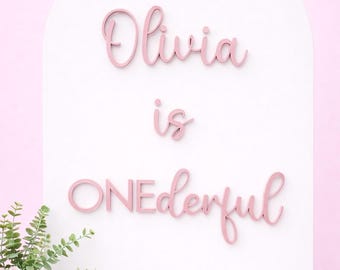 Personalised ONEderful Sign for Backdrops: First Birthday Party Decor