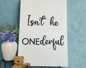 Isn't He ONEderful Lettering for DIY Signage: 3D Printed First Birthday Party Decor