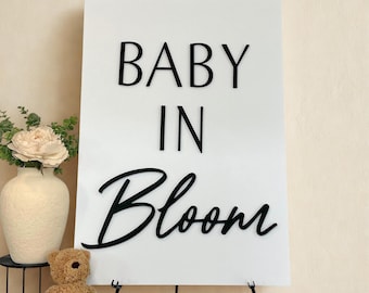 Baby in Bloom Lettering: Floral Baby Shower Decor for Backdrops