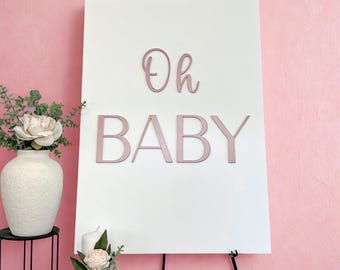 Oh Baby Lettering: 3D Printed Baby Shower Gender Reveal Decor