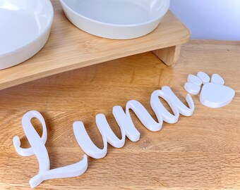 Pet Name Sign with Paw Print: Custom 3D Printed Eco Friendly Pet Decor