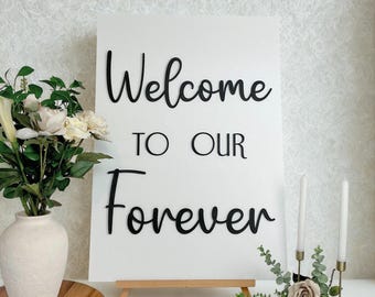 Welcome To Our Forever Lettering:  Wedding or Engagement Signage