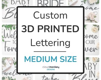MEDIUM (12cm) 3D Printed Lettering for DIY