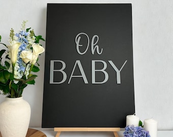 Oh Baby Lettering for DIY Backdrops: Baby Shower or Gender Reveal Decor