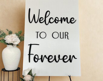 Welcome To Our Forever Lettering: Engagement or Wedding Party DIY Signage