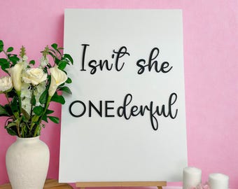 Isn't She ONEderful Lettering for Backdrops: 3D First Birthday Party Decor