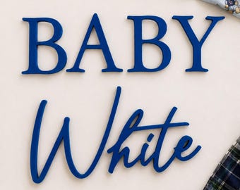 Personalised Baby Shower or Baby Announcement Sign: 3D Surname Lettering for Backdrops and Arches