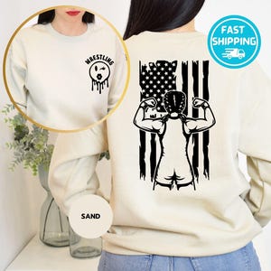 US Female Wrestling Sweatshirt: Wrestler Girl Hoodie, Wrestling Gift