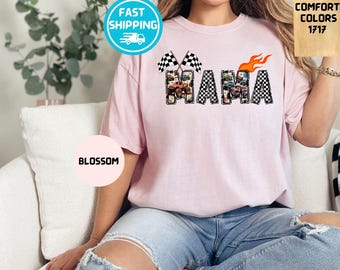 Camiseta de mamá Monster Truck con colores cómodos: camiseta de cumpleaños para niño