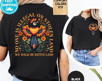 Comfort Colors &#39;No One Is Illegal&#39; Graphic Tee - Soziale Gerechtigkeit Shirt