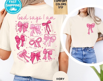 Komfortfarben Kokette Bogen Christian Shirt: Gott sagt, ich bin, Valentinstag Tee