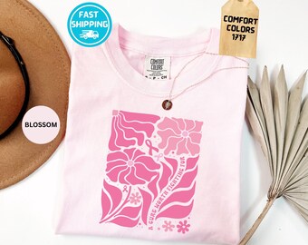 Comfort Colors® Boho Floral Breast Cancer Awareness Shirt, Pink Ribbon T-Shirt, A Cure Worth Fighting For Tee
