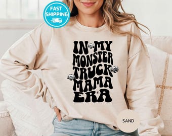Sudadera de la época de las mamás de Monster Truck: regalo para mamás primerizas