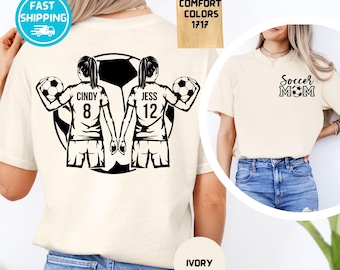 Custom Soccer Mom Comfort Colors Shirt: Personalized Name and Number