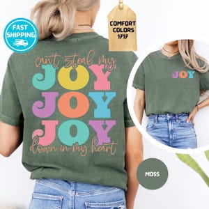Comfort Colors Can’t Steal My Joy Shirt, Psalm 23:4 Christian Graphic Tee, Church Friend image 4